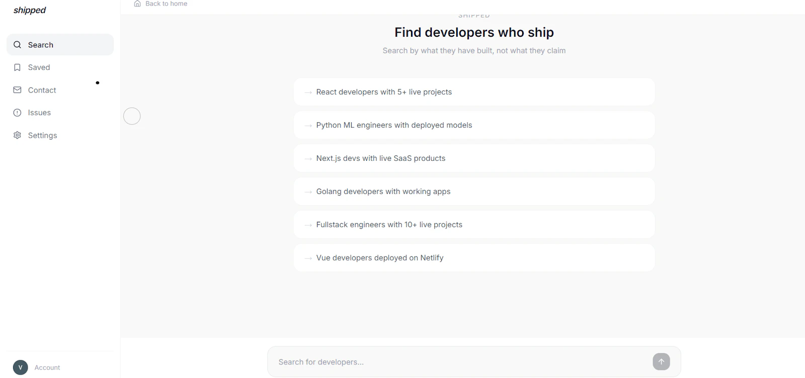 Shipped : Find developers who ship screenshot 5