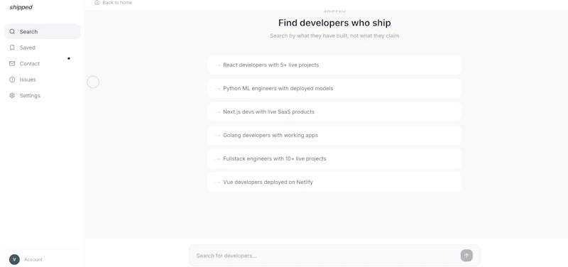 Shipped : Find developers who ship screenshot 5
