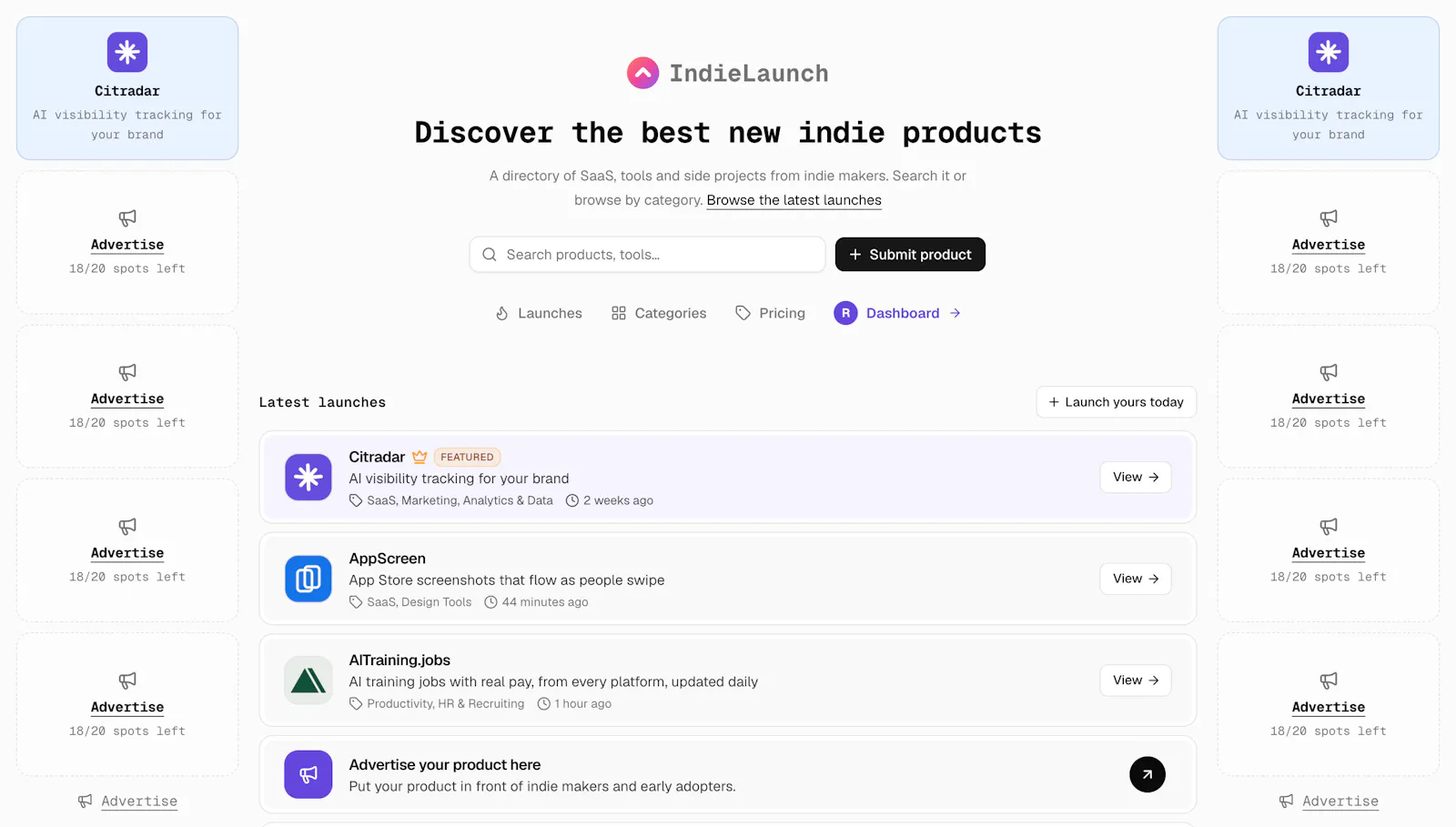 IndieLaunch screenshot 1