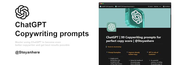 ChatGPT | 99 Premium Copywriting prompts gallery image