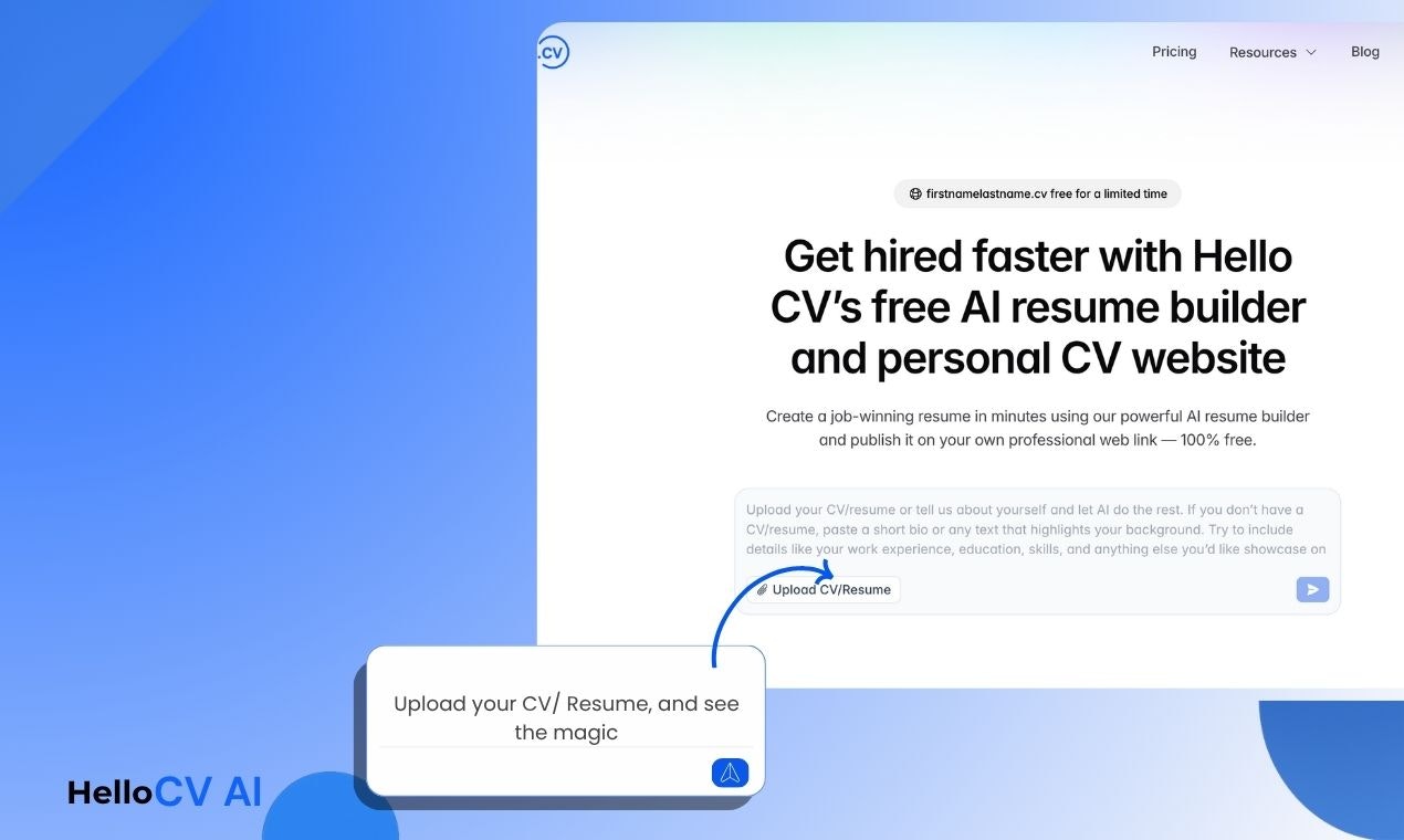 hellocv ai - ไซต์ CV/Resume Style Notion พร้อม AI ในโดเมน. CV ฟรี media 3