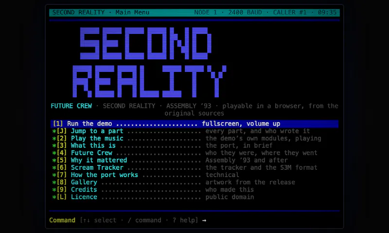 Second Reality (1993) in your browser screenshot 6