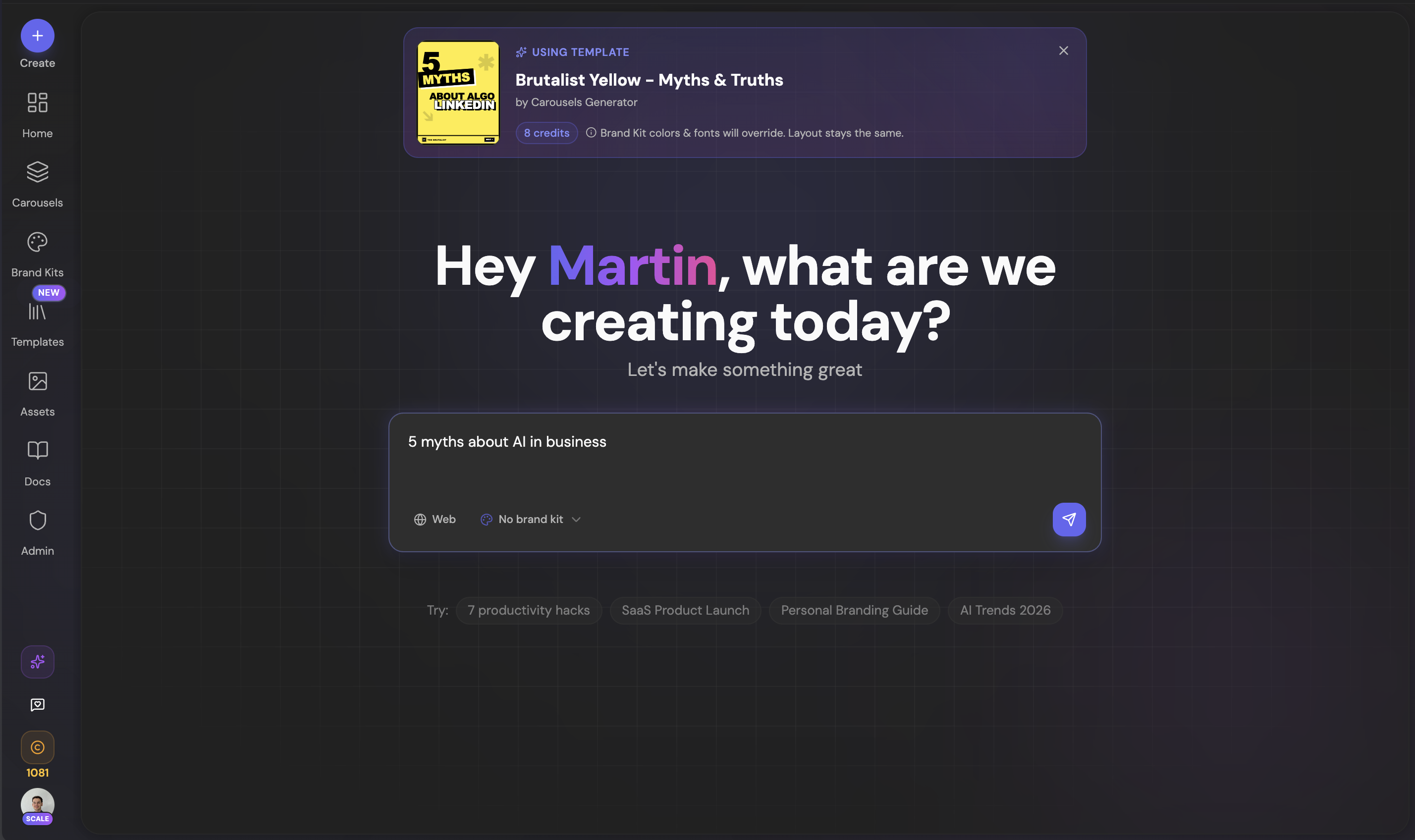 Carousels Generator Templates gallery image