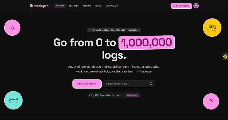 notlogs — Telemetry with Tactile Swagger screenshot 2