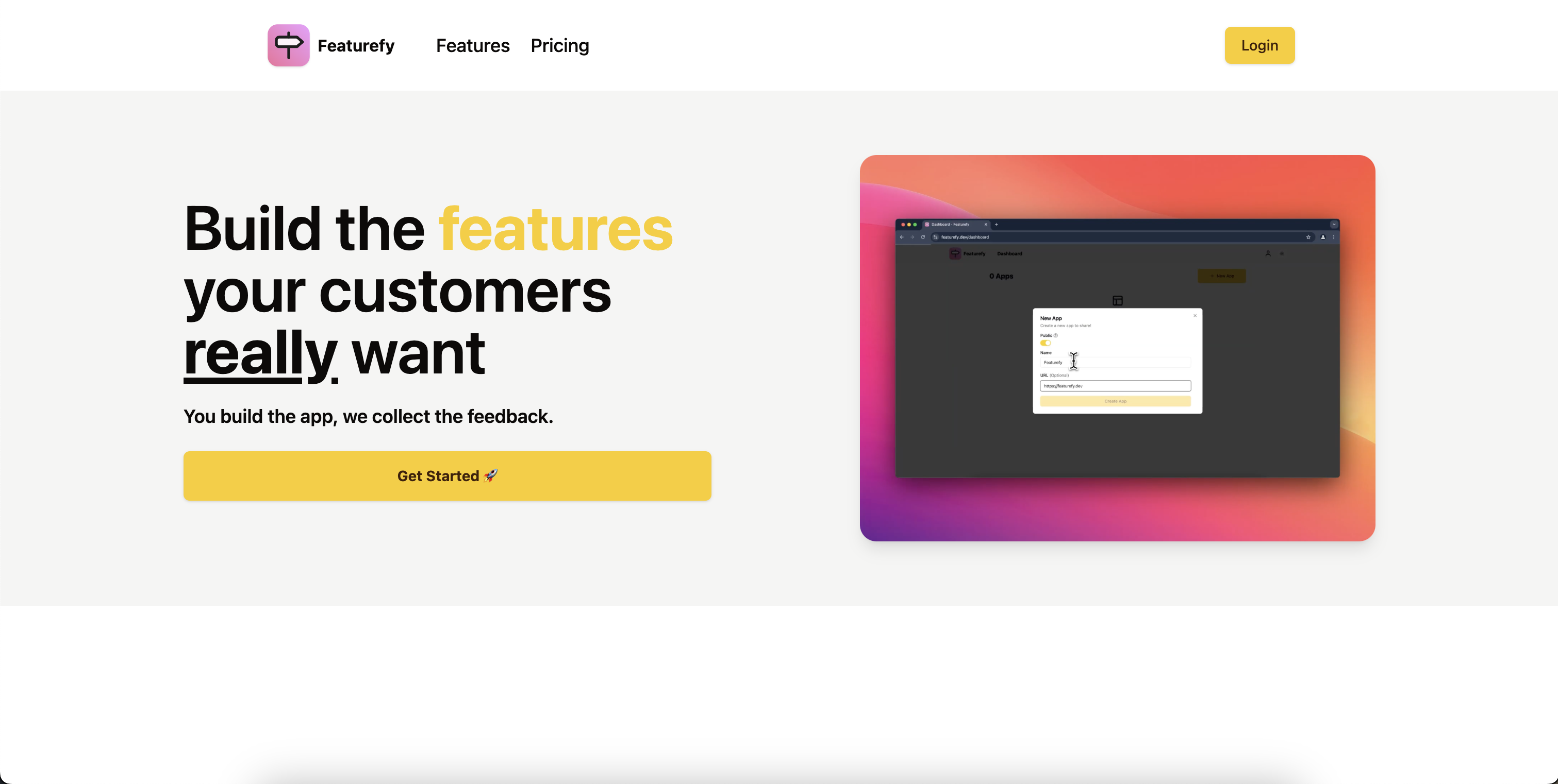 featurefy(中止) - アプリを作成し、フィードバックを収集します。メディア1