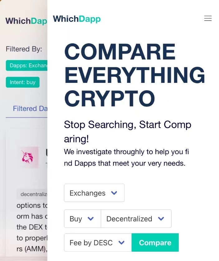 どのdapp - Web3ユーザーが比較することで、より良いDAPPをすばやく見つけるのを助けますメディア1