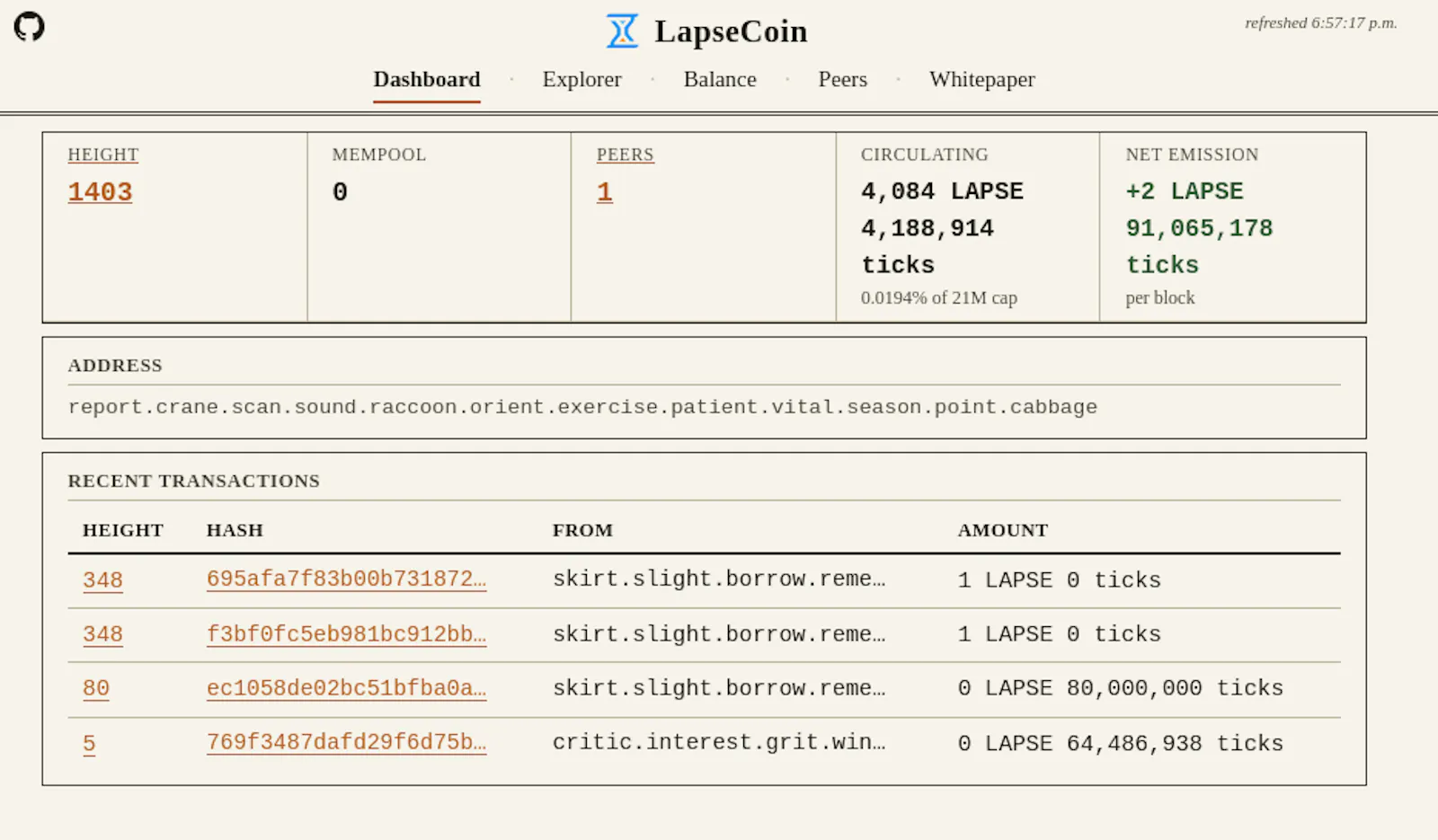 Lapsecoin screenshot 2