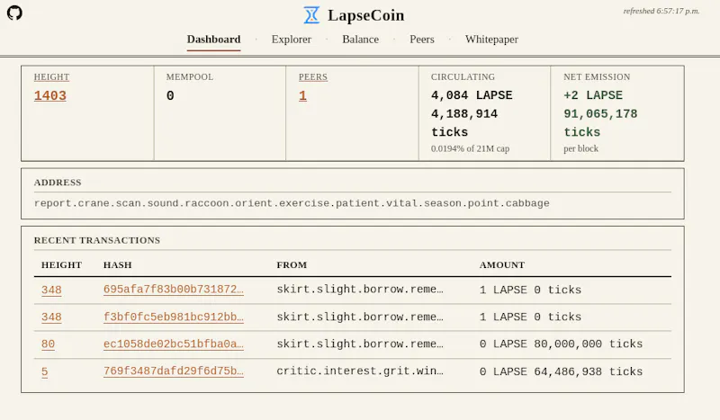 Lapsecoin screenshot 2