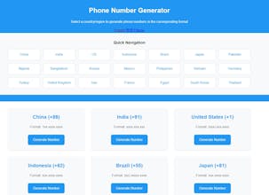 Phone Number Generator,China,India,US gallery image