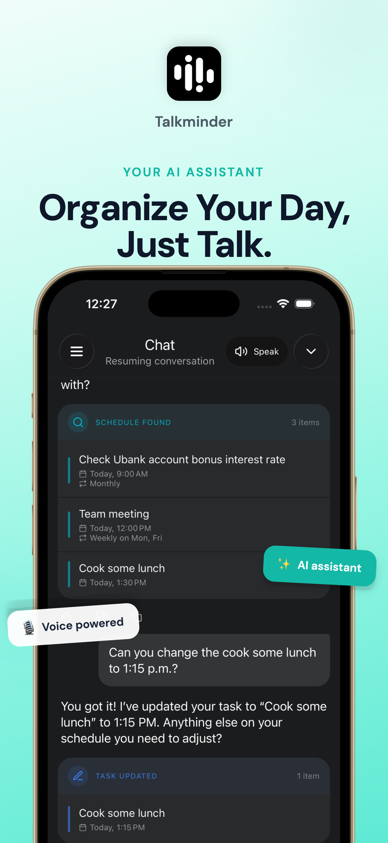 Talkminder -  Voice Task AI gallery image