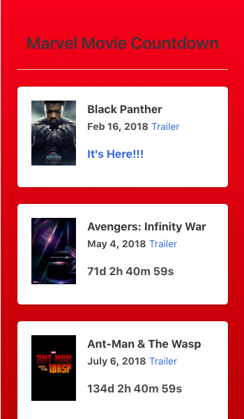 Marvel Movie Countdown gallery image