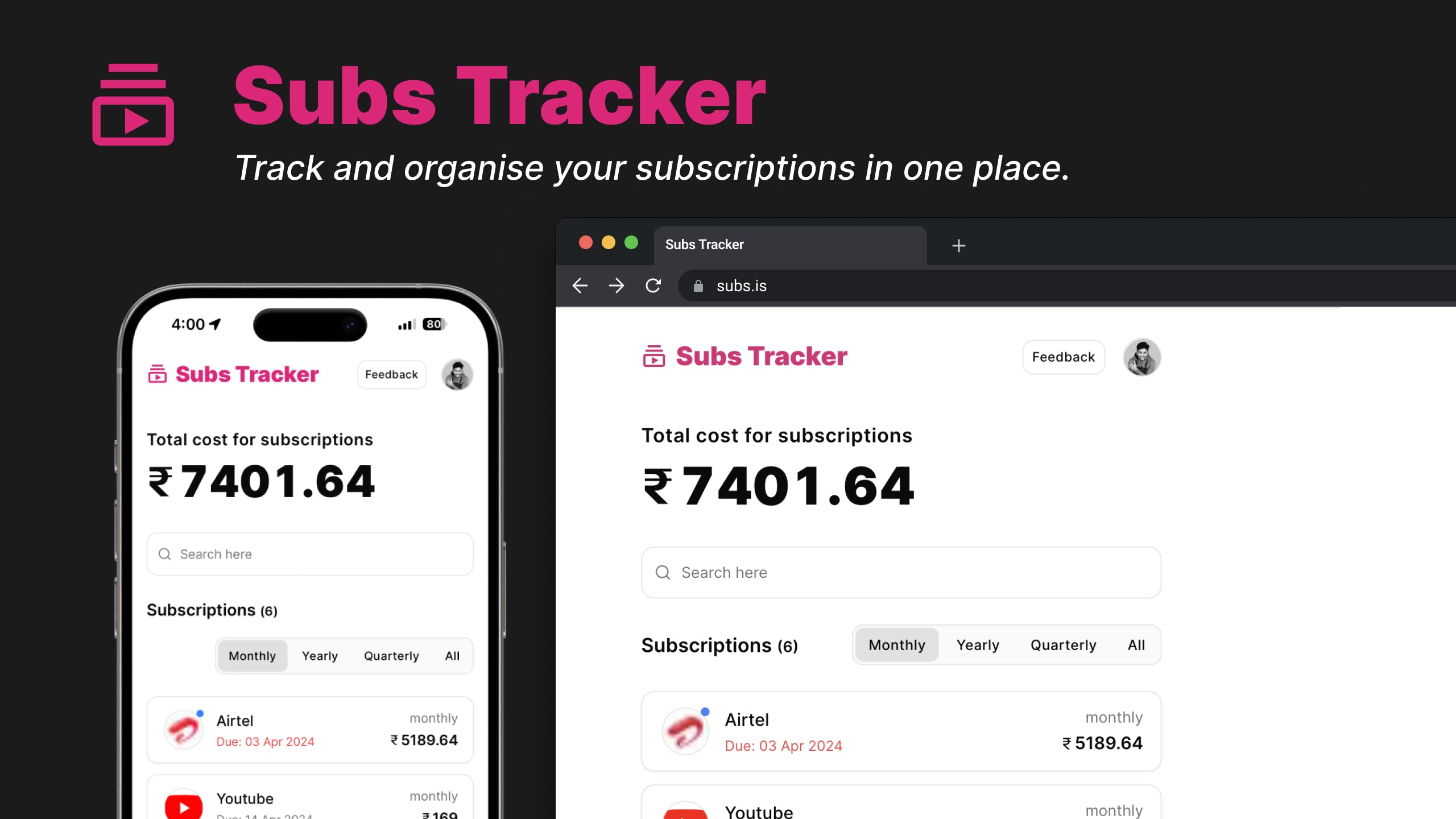 Subs Tracker media 1