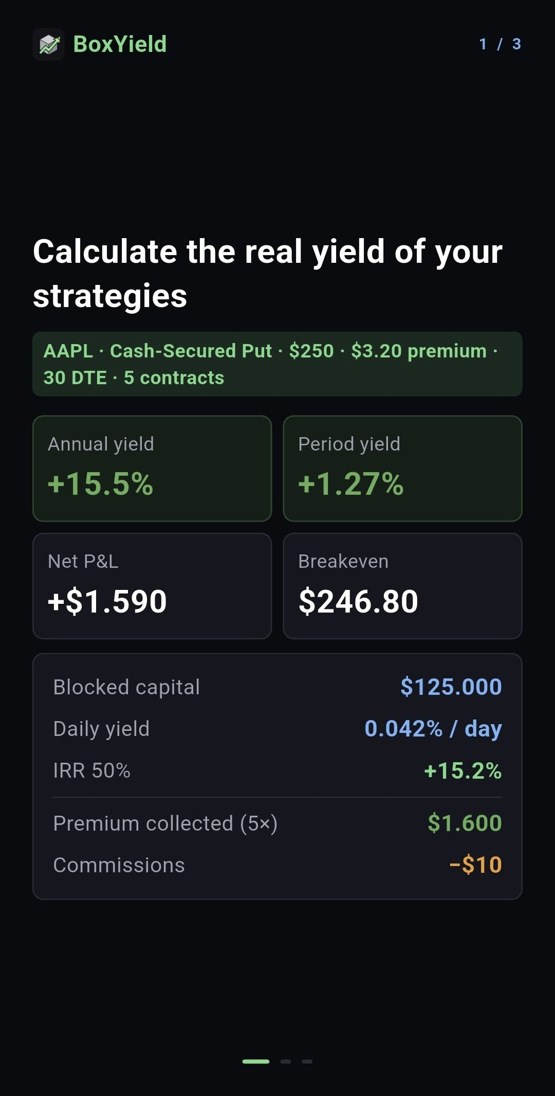 BoxYield: Options Calculator gallery image