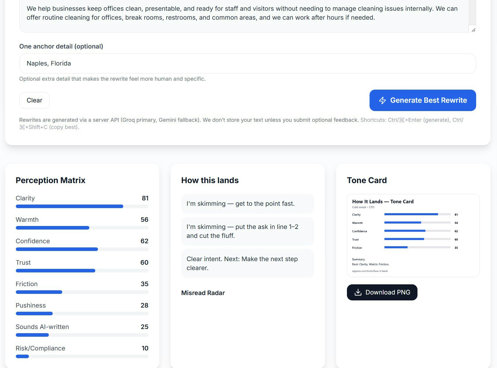 How It Lands - Screenshot 2 showing product features and functionality
