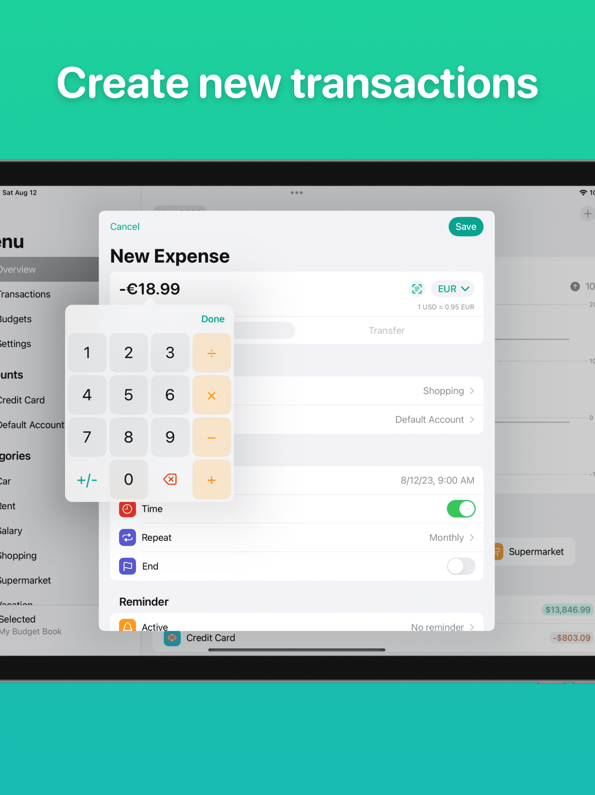 예산 흐름 - iOS, iPados 및 MacOS의 재무 관리자 및 플래너 미디어 6