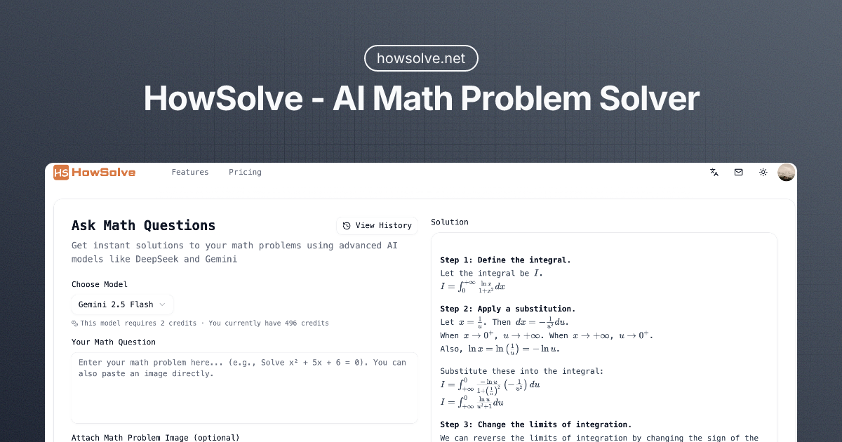 HowSolve - Main product screenshot demonstrating key features and user interface