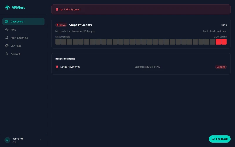API Alert screenshot 1