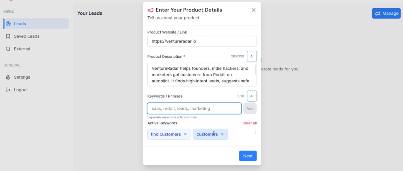 VentureRadar - Marketing using Reddit gallery image