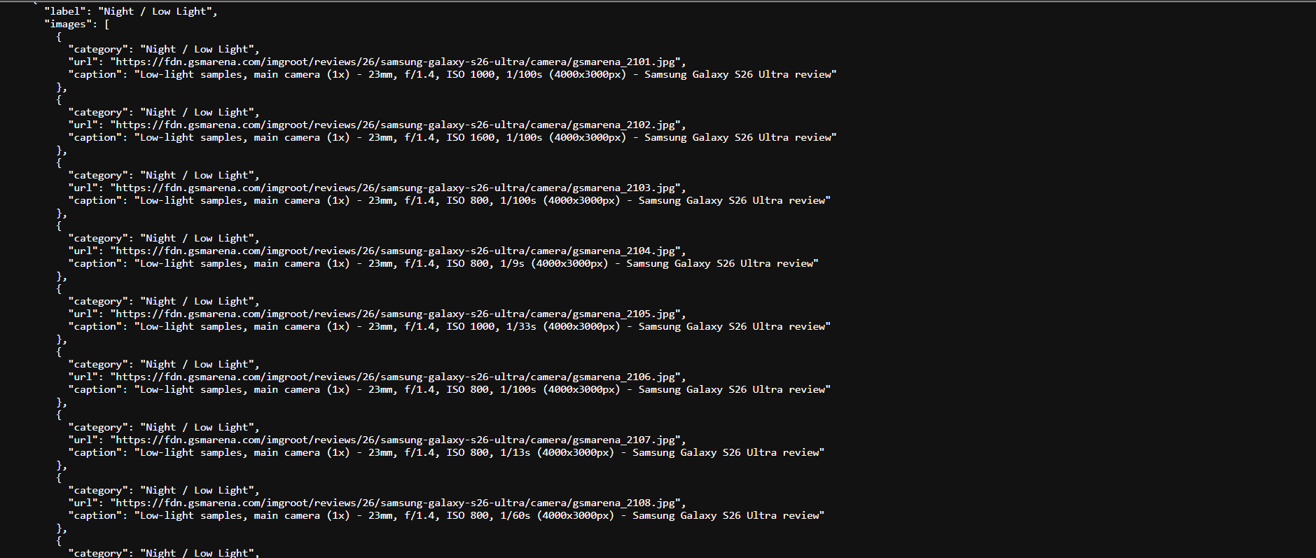 GSMArena + DXOMark API gallery image