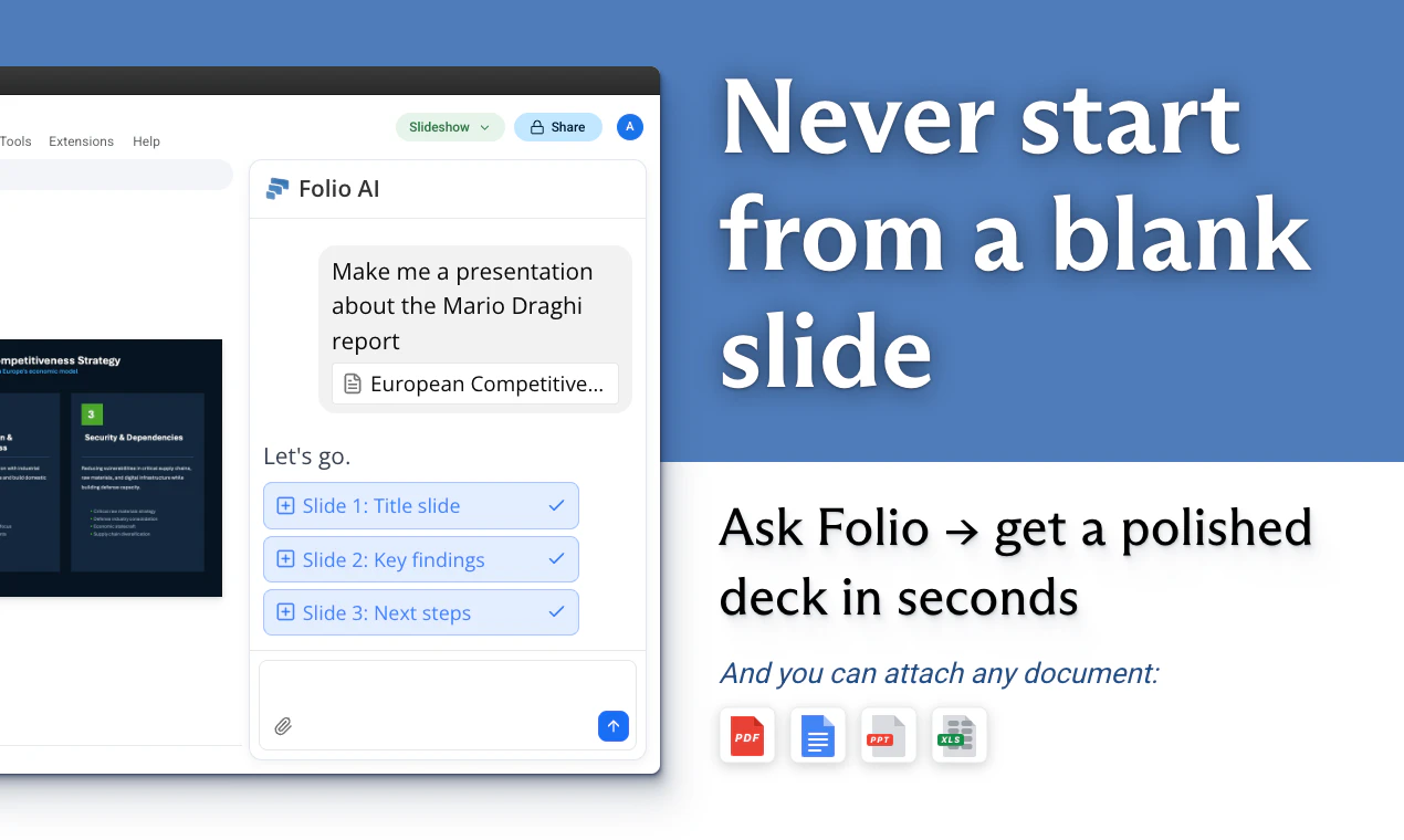 startuptile Folio AI-Claude for PowerPoint on steroids