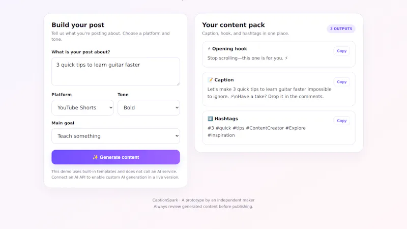 CaptionSpark screenshot 1