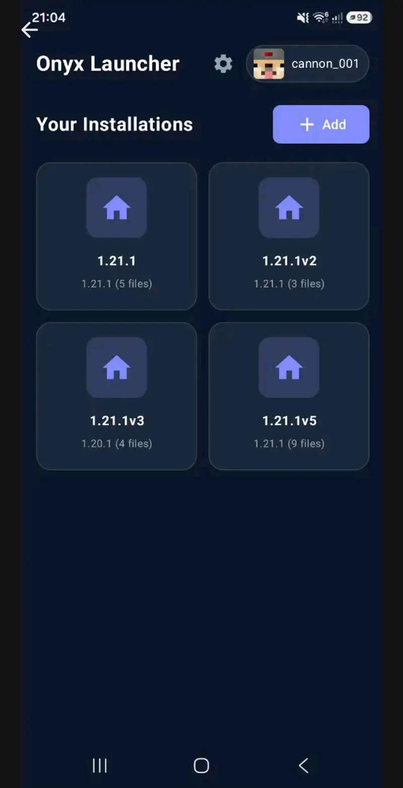 Onyx launcher→minecraft launcher nadroid screenshot 1