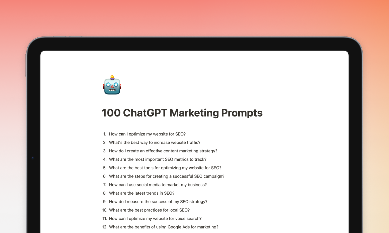 100 ChatGPT Marketing Prompts gallery image