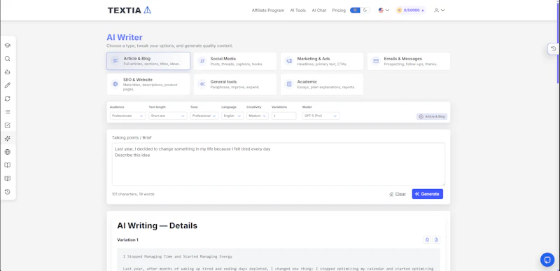 Textiaa screenshot 4