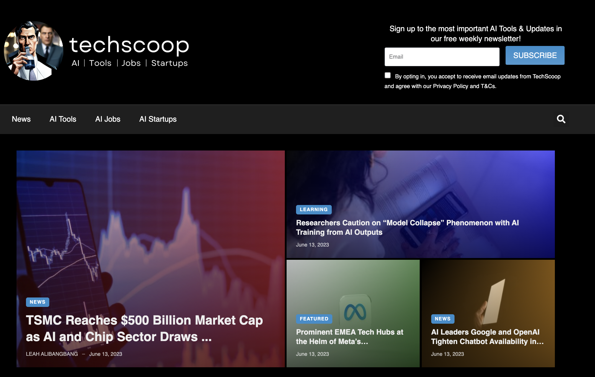 TechScop у вас есть - Самые свежие инструменты искусственного интеллекта, AI News, AI Startups & Jobs медиа 4