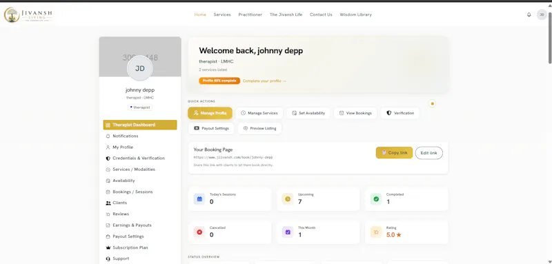 Jiivansh  Telehealth & Therapy  Platform screenshot 4