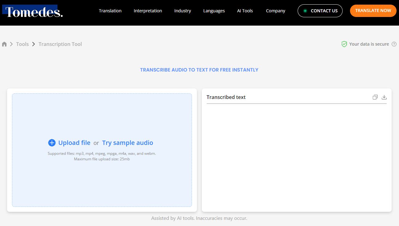 Tomedes AI Transcription gallery image