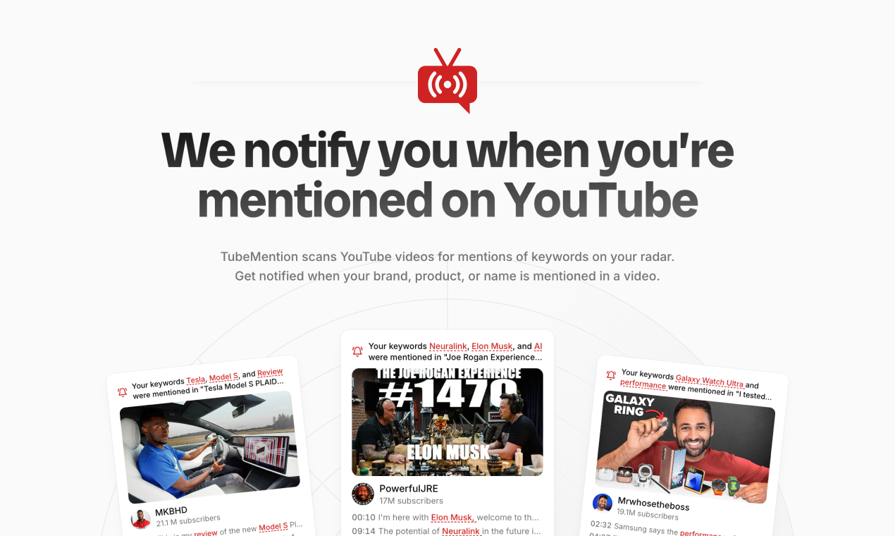 รับการแจ้งเตือนสำหรับคำหลักของ YouTube ที่กล่าวถึง media 2
