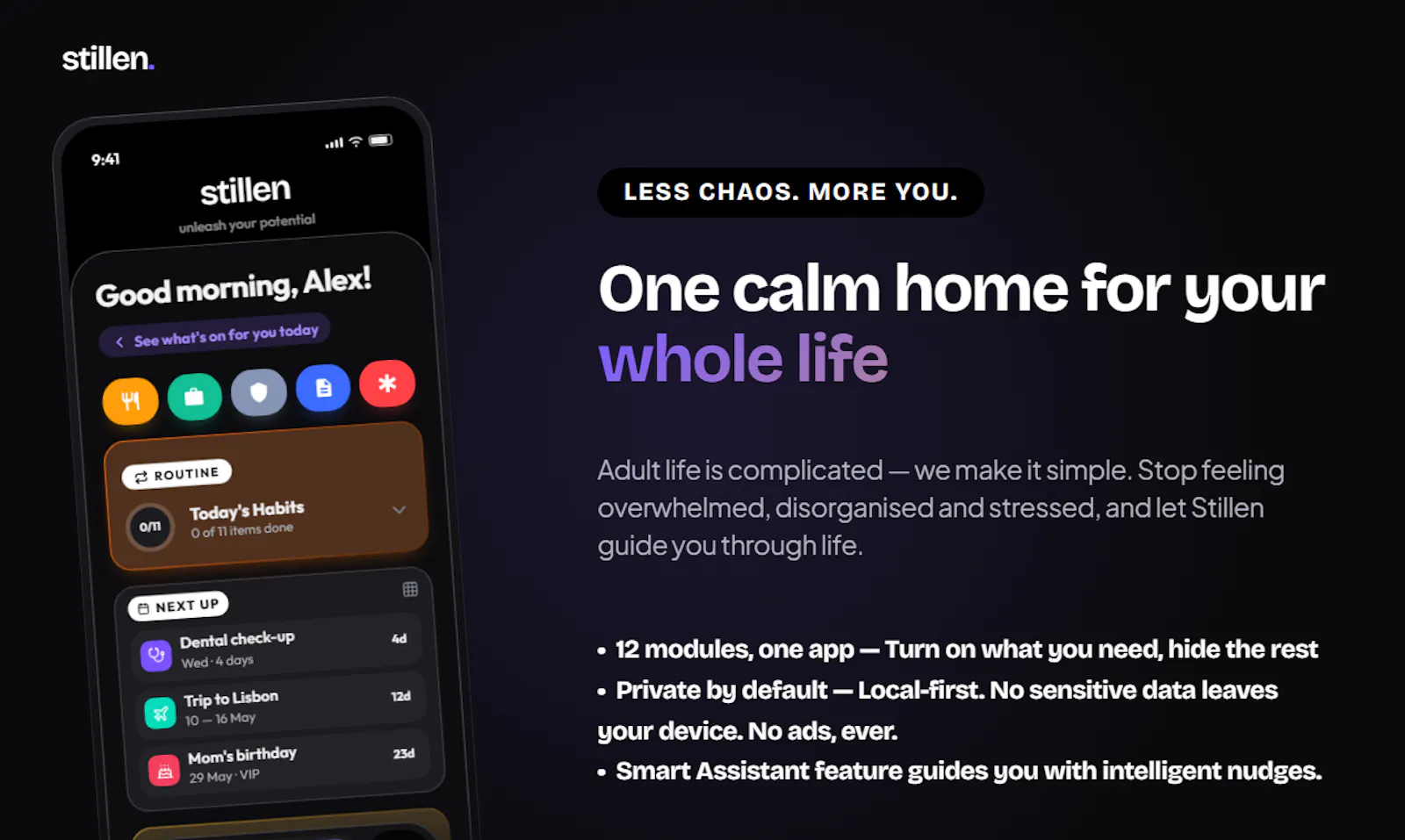 Stillen - Less chaos, more you.  screenshot 1