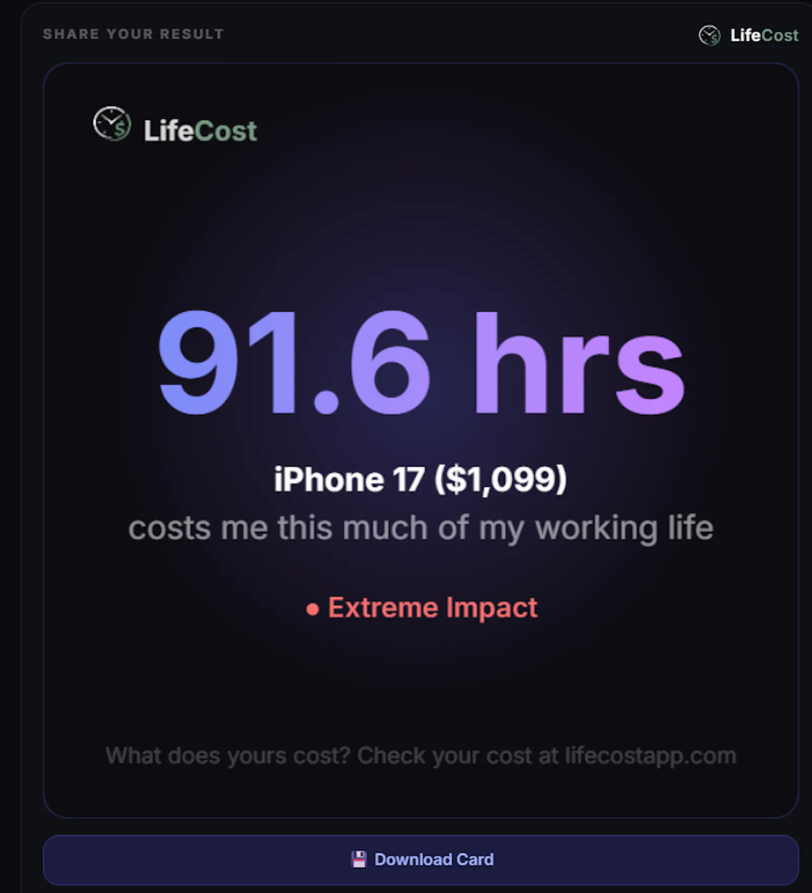 LifeCost screenshot 5