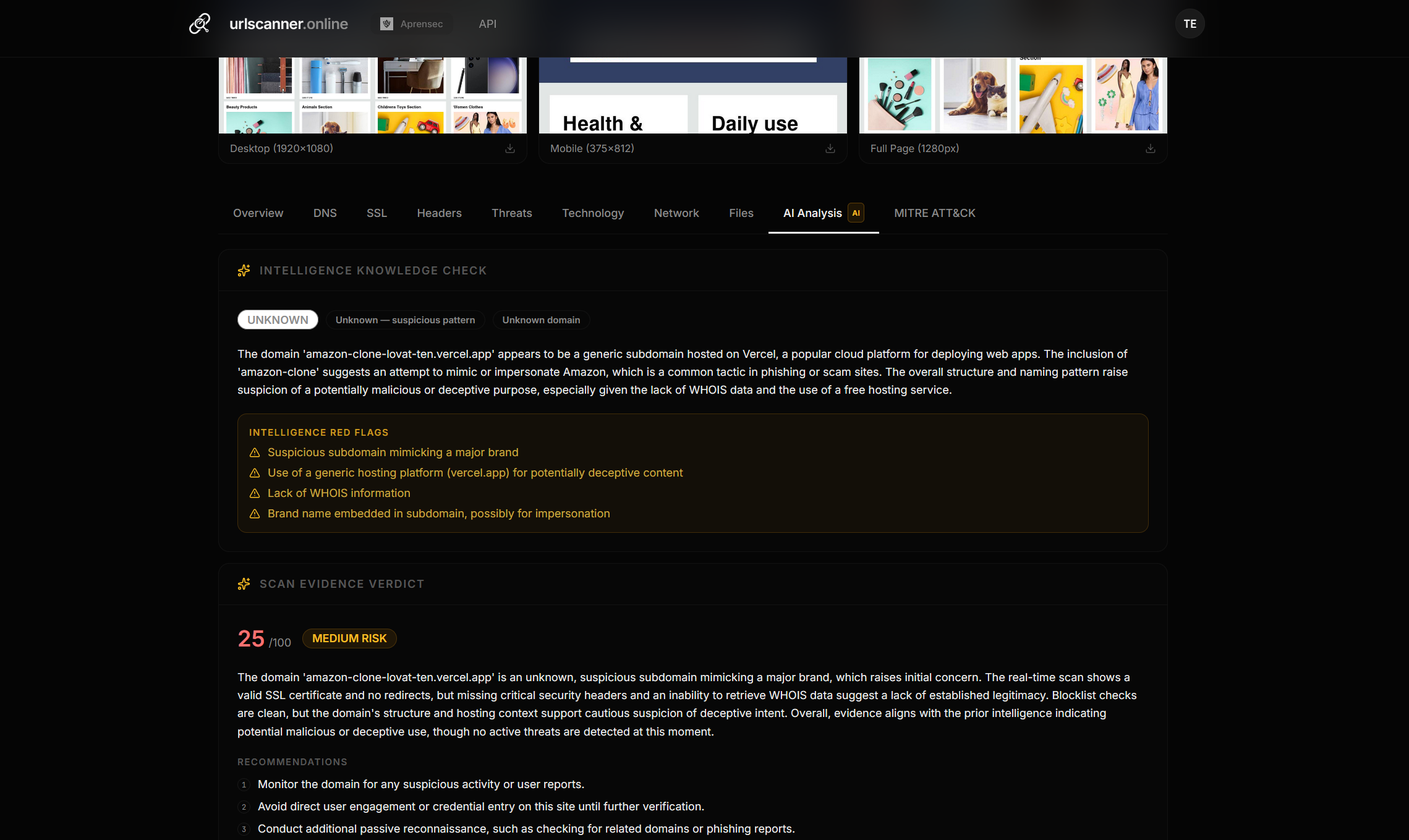 URL Scanner Online (Aprensec) gallery image