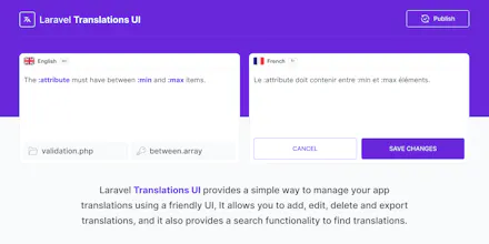 Laravel Translations UI gallery image