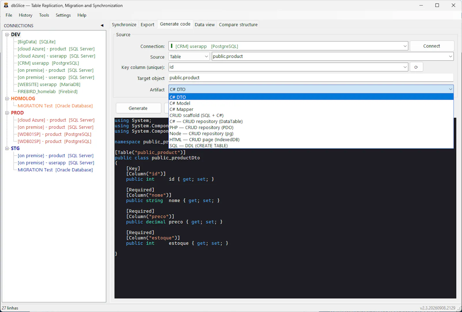 dbSlice screenshot 4