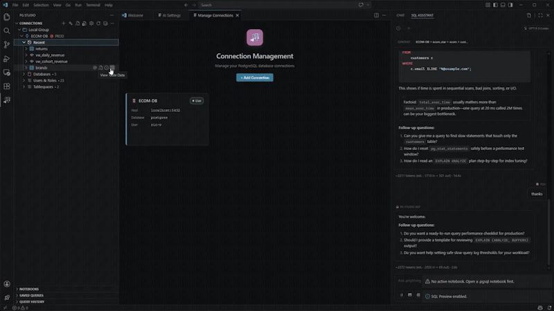 PgStudio screenshot 6