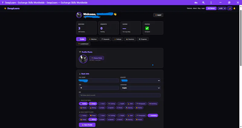 SwapLearn screenshot 2