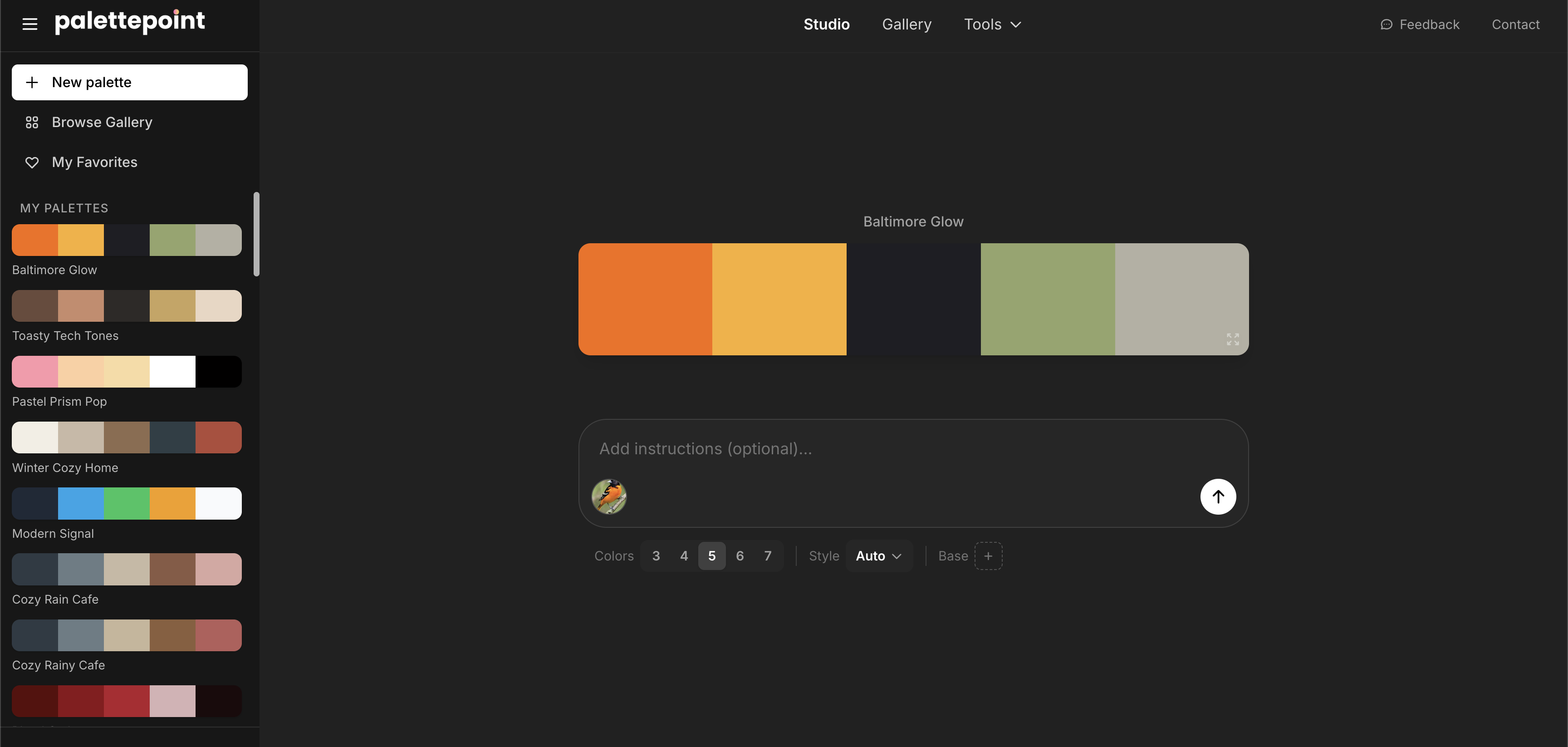 PalettePoint.com - Main product screenshot demonstrating key features and user interface