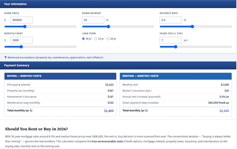 Even & Cost Comparison screenshot 2