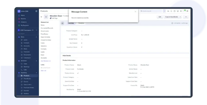 Shopify Integration for Zoho CRM screenshot 4