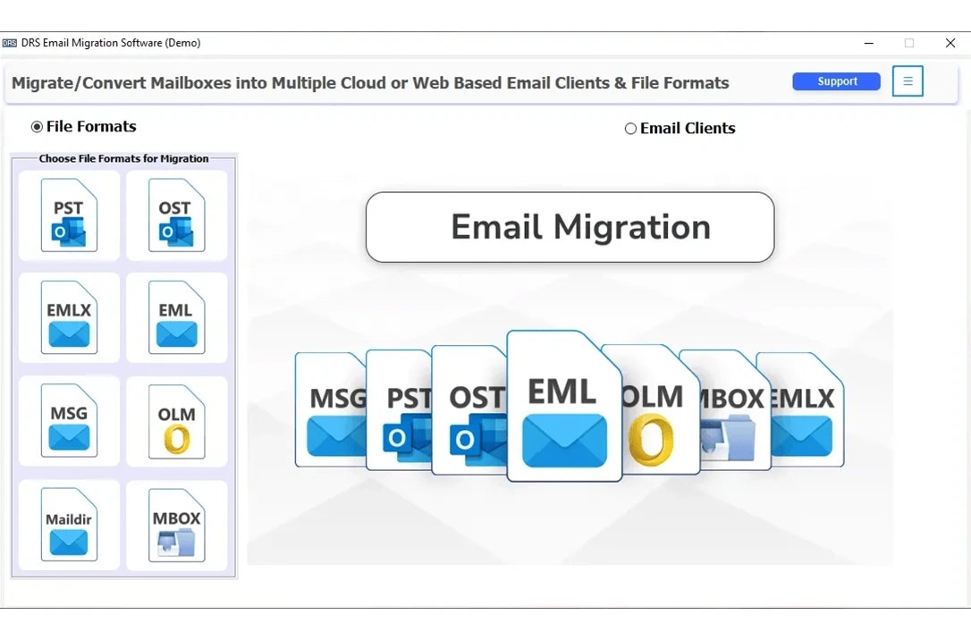 Mídia 1 de Ferramenta de migração de e -mail da Drs Softech - Solução de migração de e-mail inteligente, segura e sem complicações