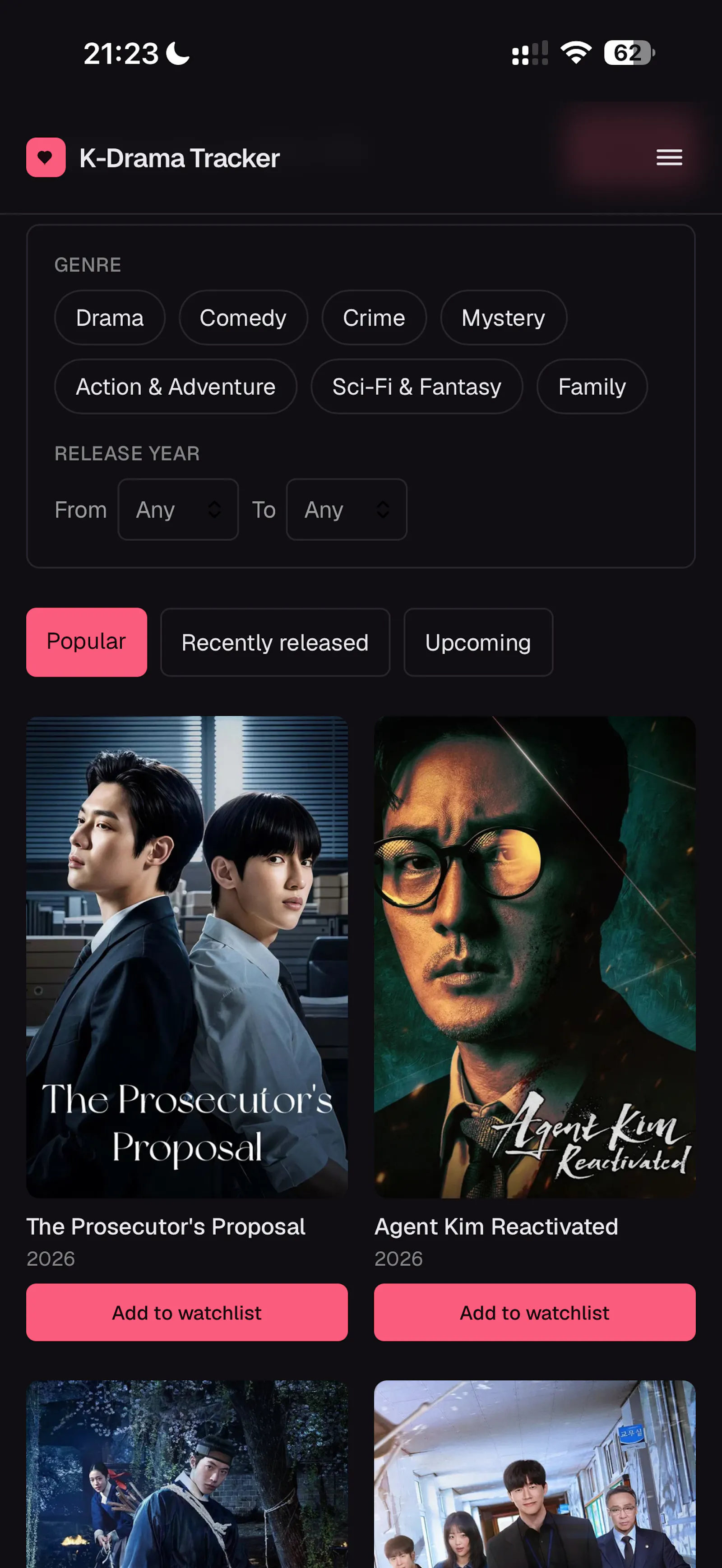 K-Drama Tracker screenshot 2