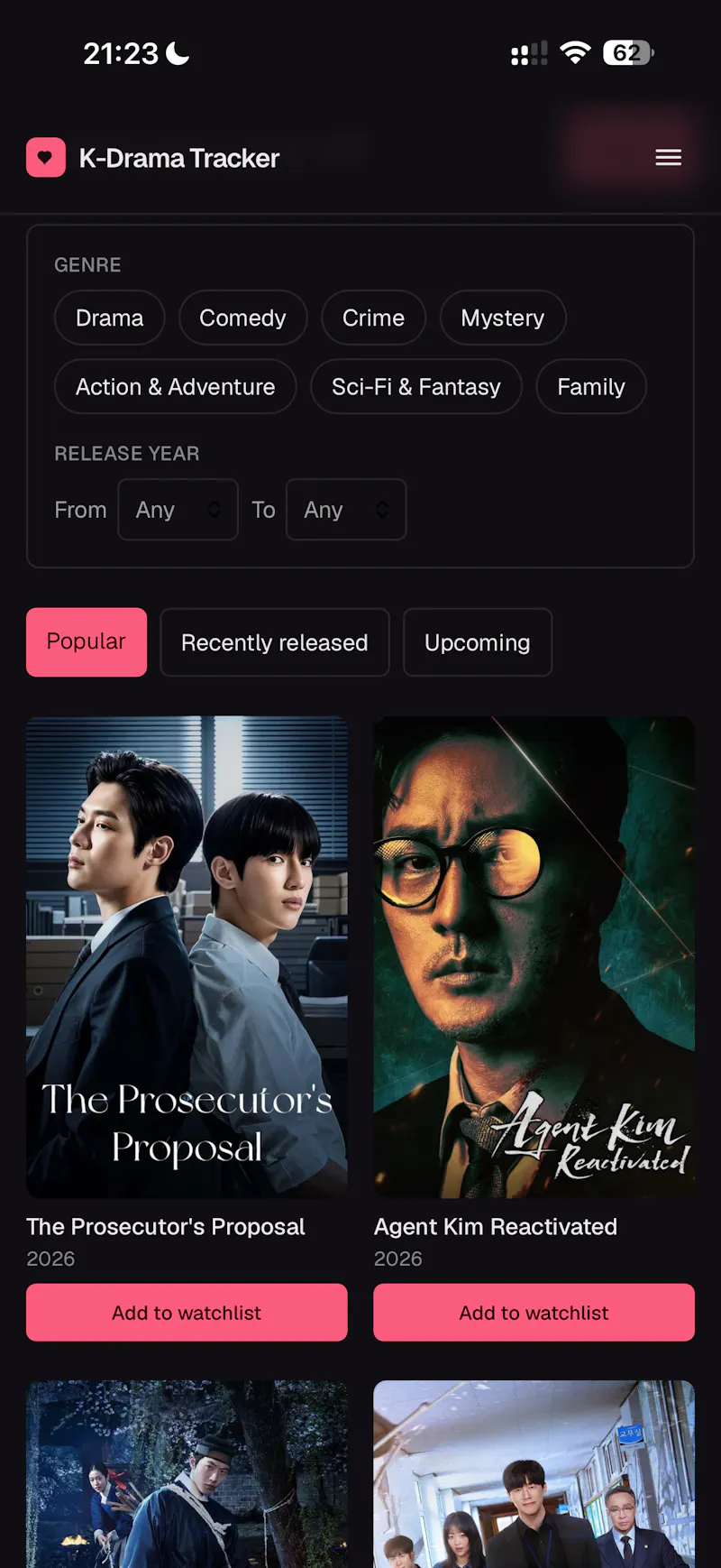 K-Drama Tracker screenshot 2