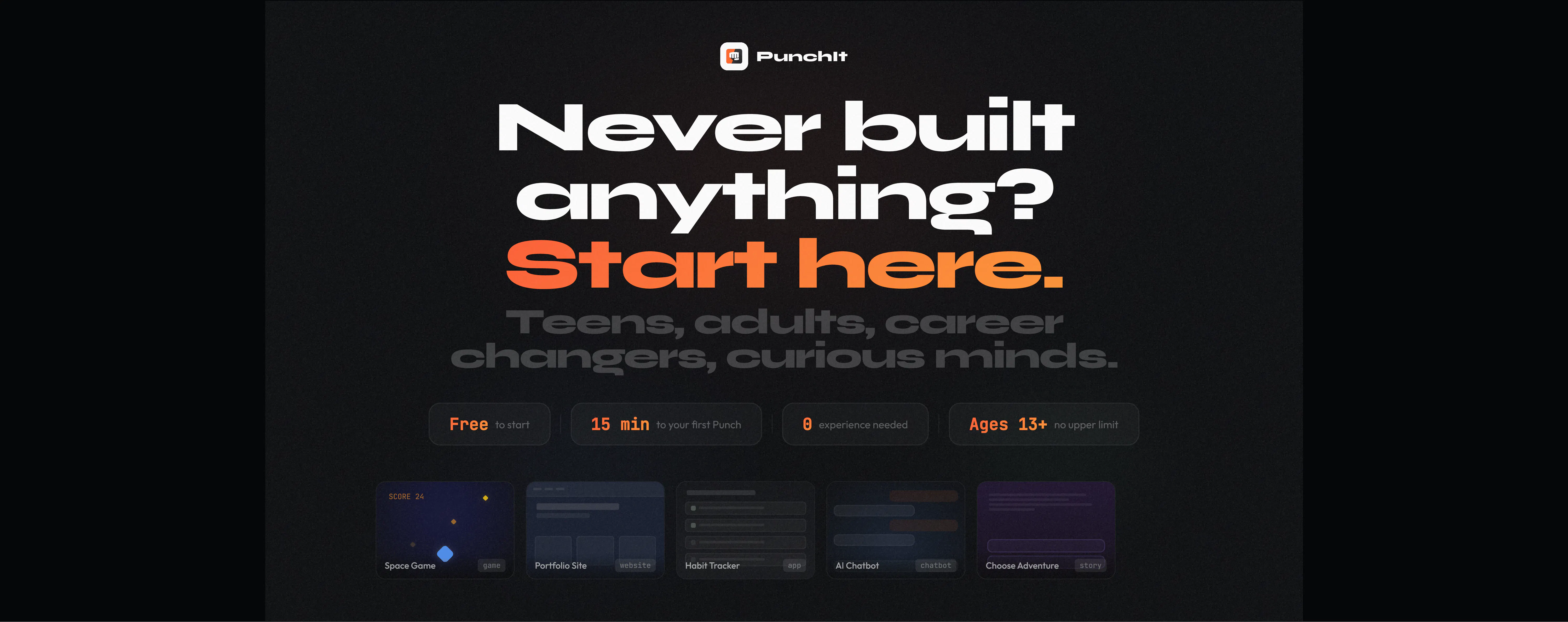 PunchIt — Vibe Coding for Newbies 제품 배너