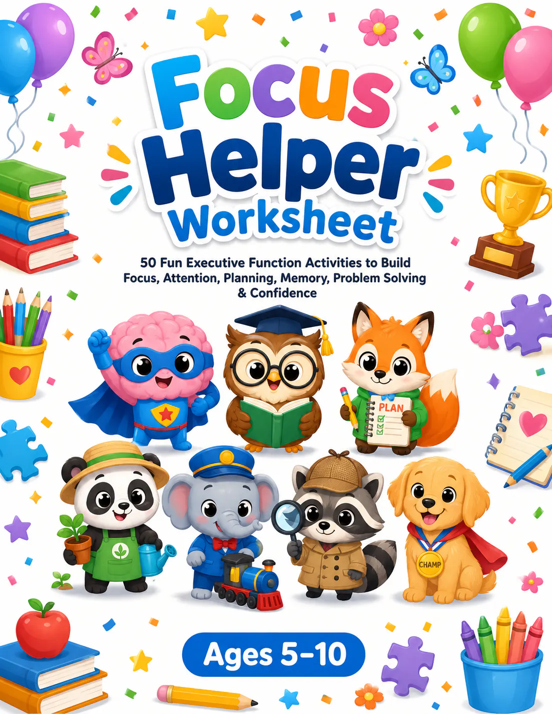 Focus Helper Worksheet for Kids Ages 5
