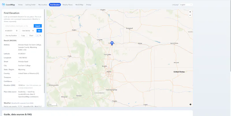 CoordMap screenshot 2