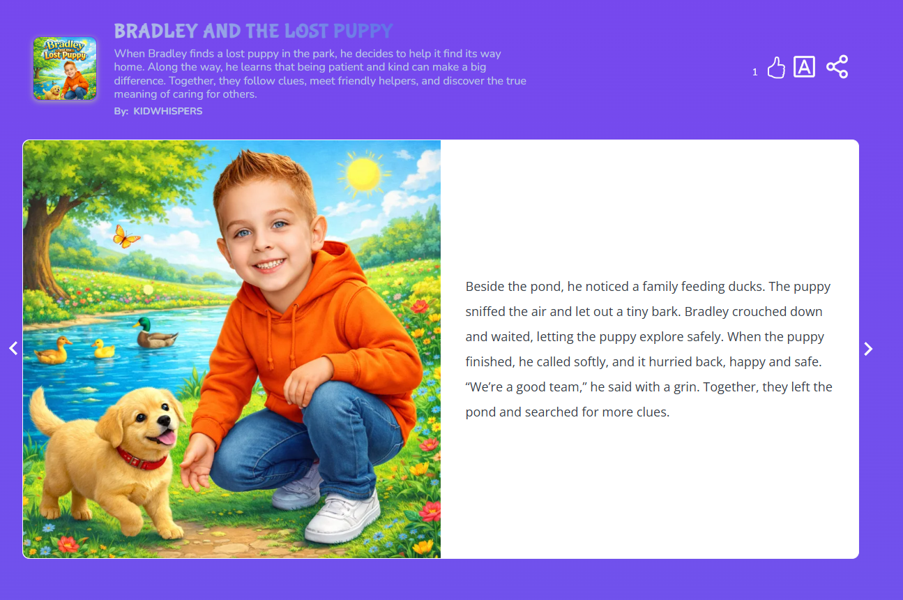 KidWhispers - Personalized Kids Books - Screenshot 4 showing product features and functionality
