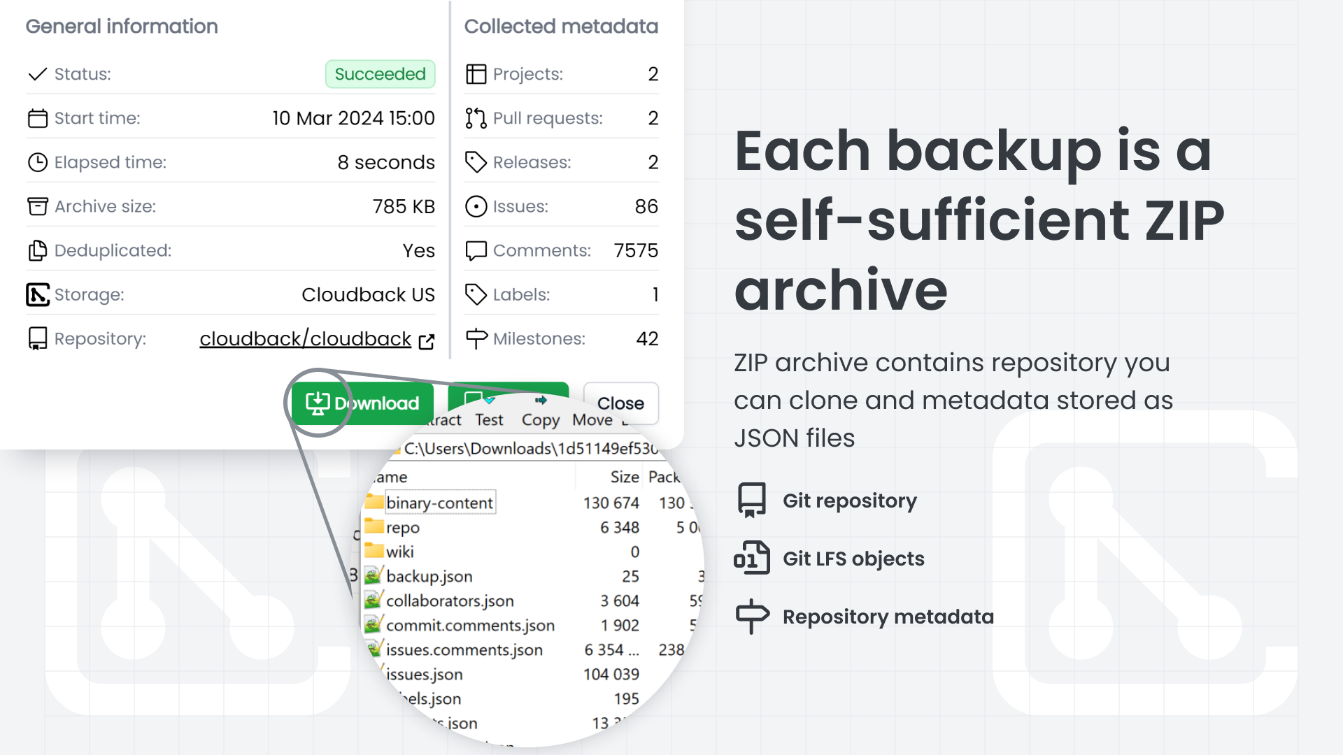 Cloudback - Git repository backup gallery image